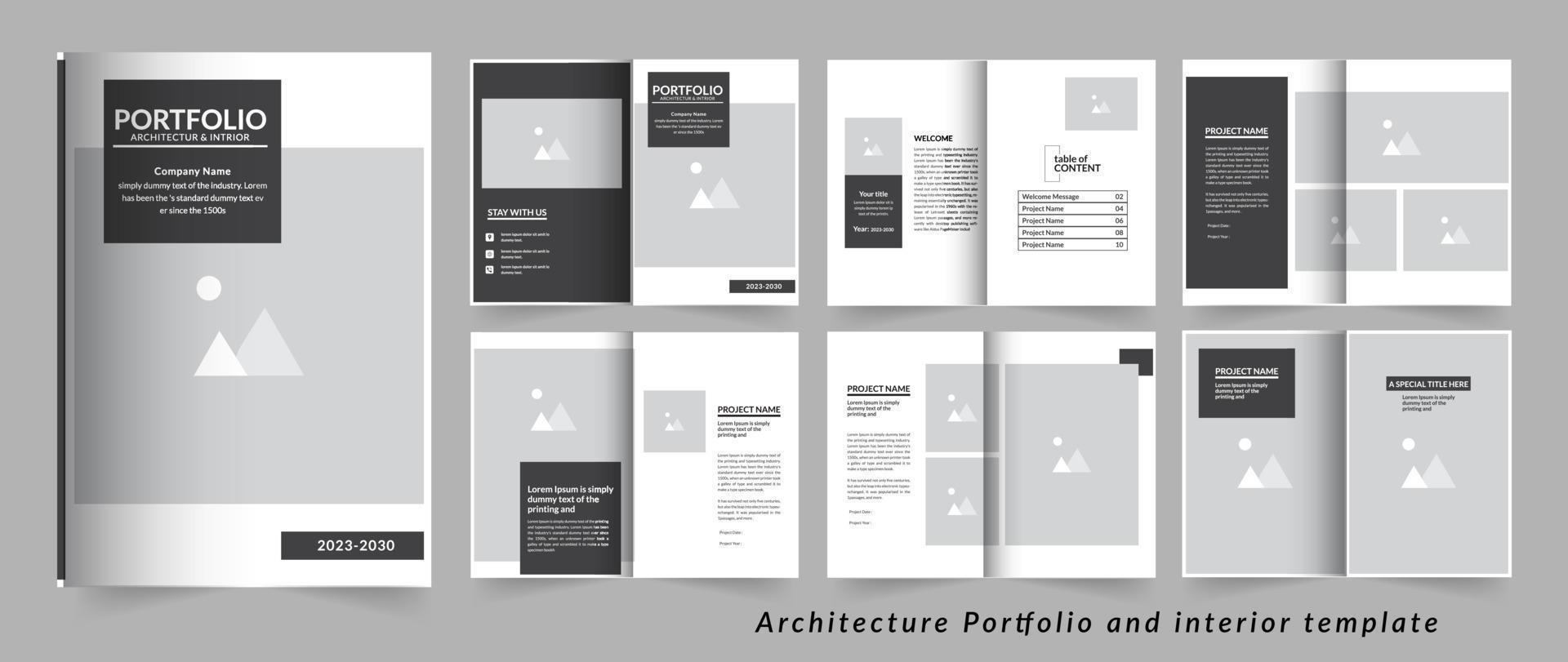 moderne Architektur- und Innenportfolio-Vorlage vektor