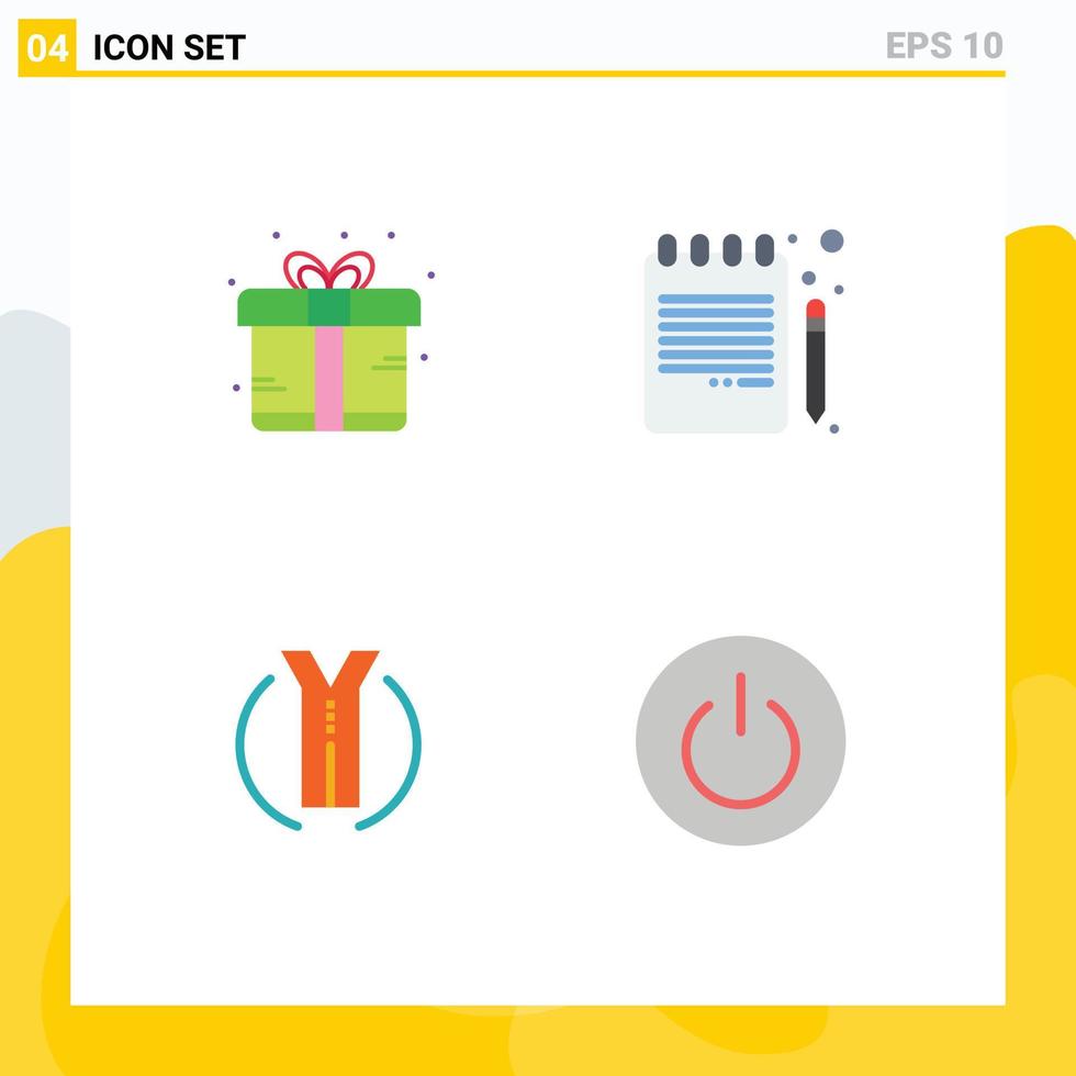 Stock Vector Icon Pack mit 4 Zeilen Zeichen und Symbolen für Box Trip vorhanden Bildung Standort editierbare Vektordesign-Elemente