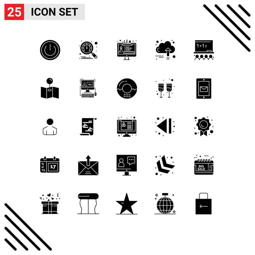 25 universell fast glyf tecken symboler av konst tillväxt design finansiera växa redigerbar vektor design element