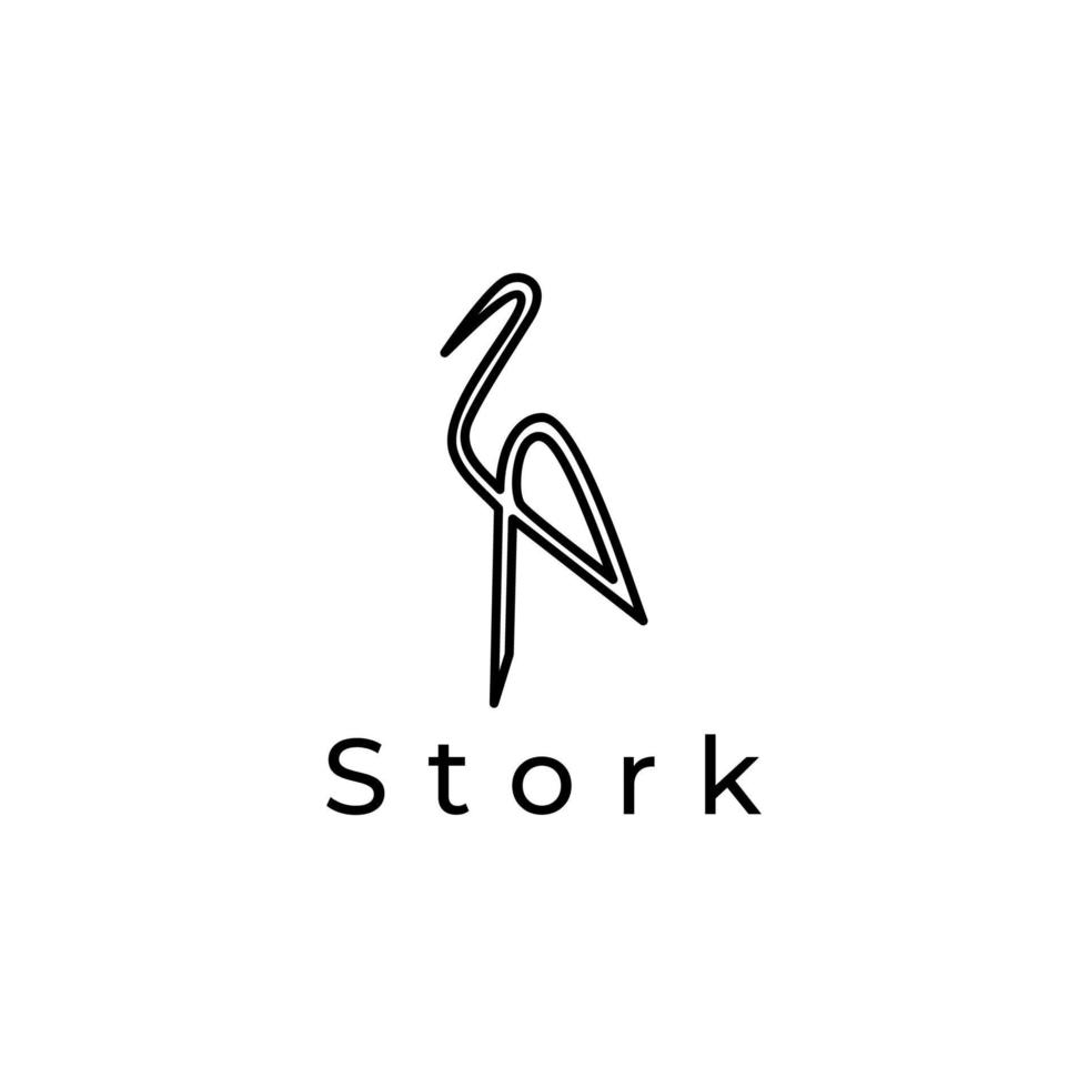 stork logotyp linje vektor