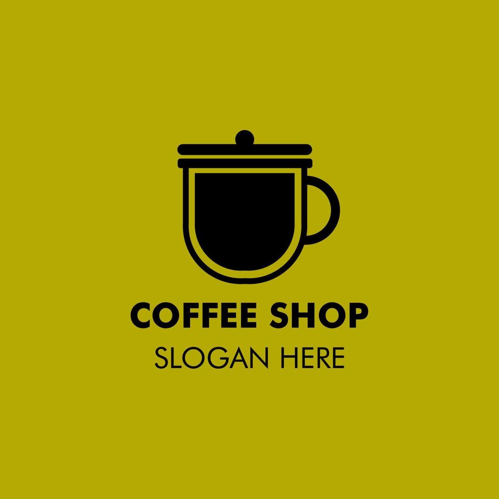 kaffe affär logotyp i platt design illustration vektor
