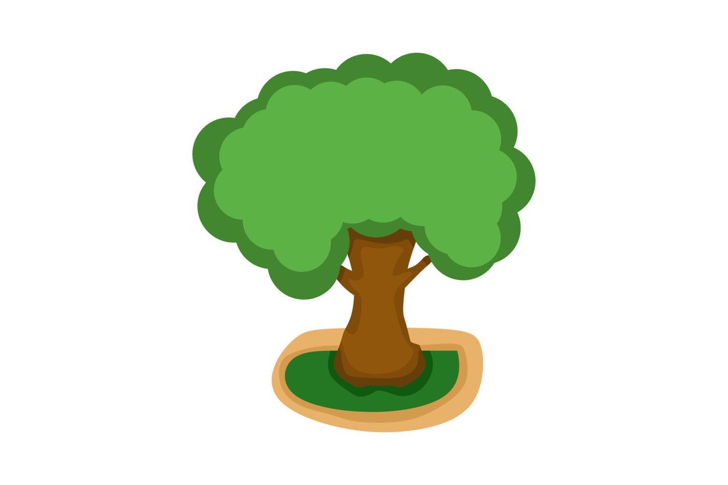ek träd logotyp i platt design vektor