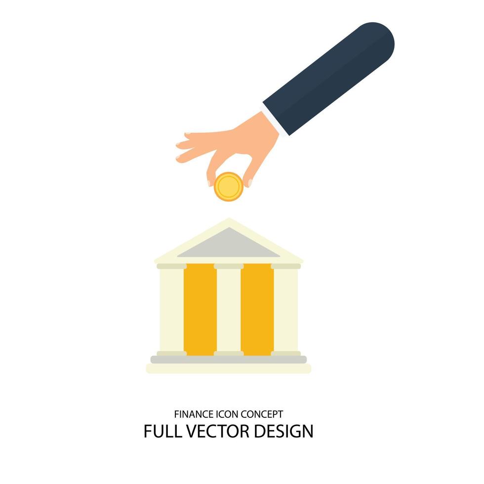 finansiera ikon och symbol med mynt, sparande och investering begrepp vektor design