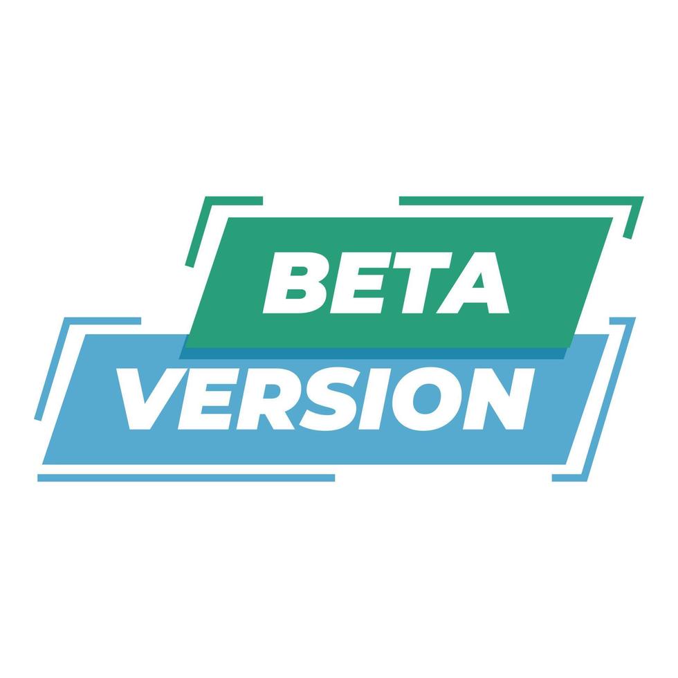 ny beta version låda ikon tecknad serie vektor. digital uppgradera vektor