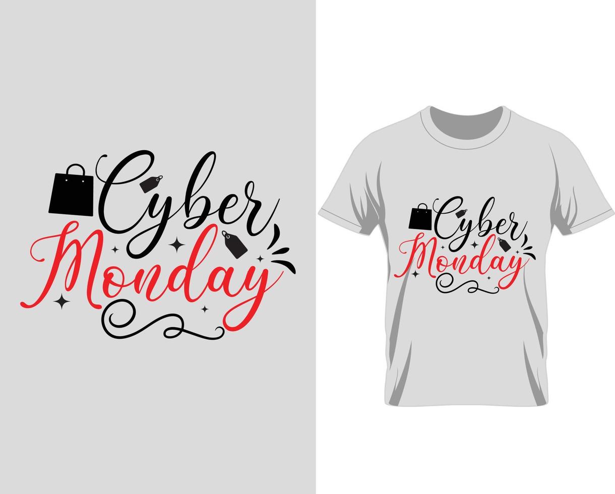 cyber måndag svart fredag t-shirt design vektor