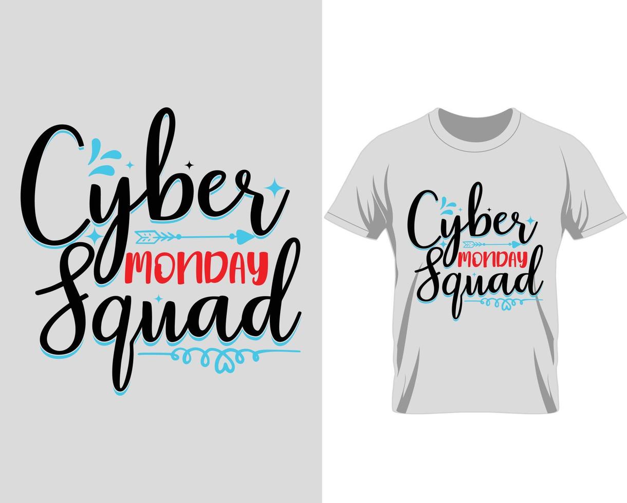 Cyber Monday Squad Black Friday T-Shirt Design Vektor