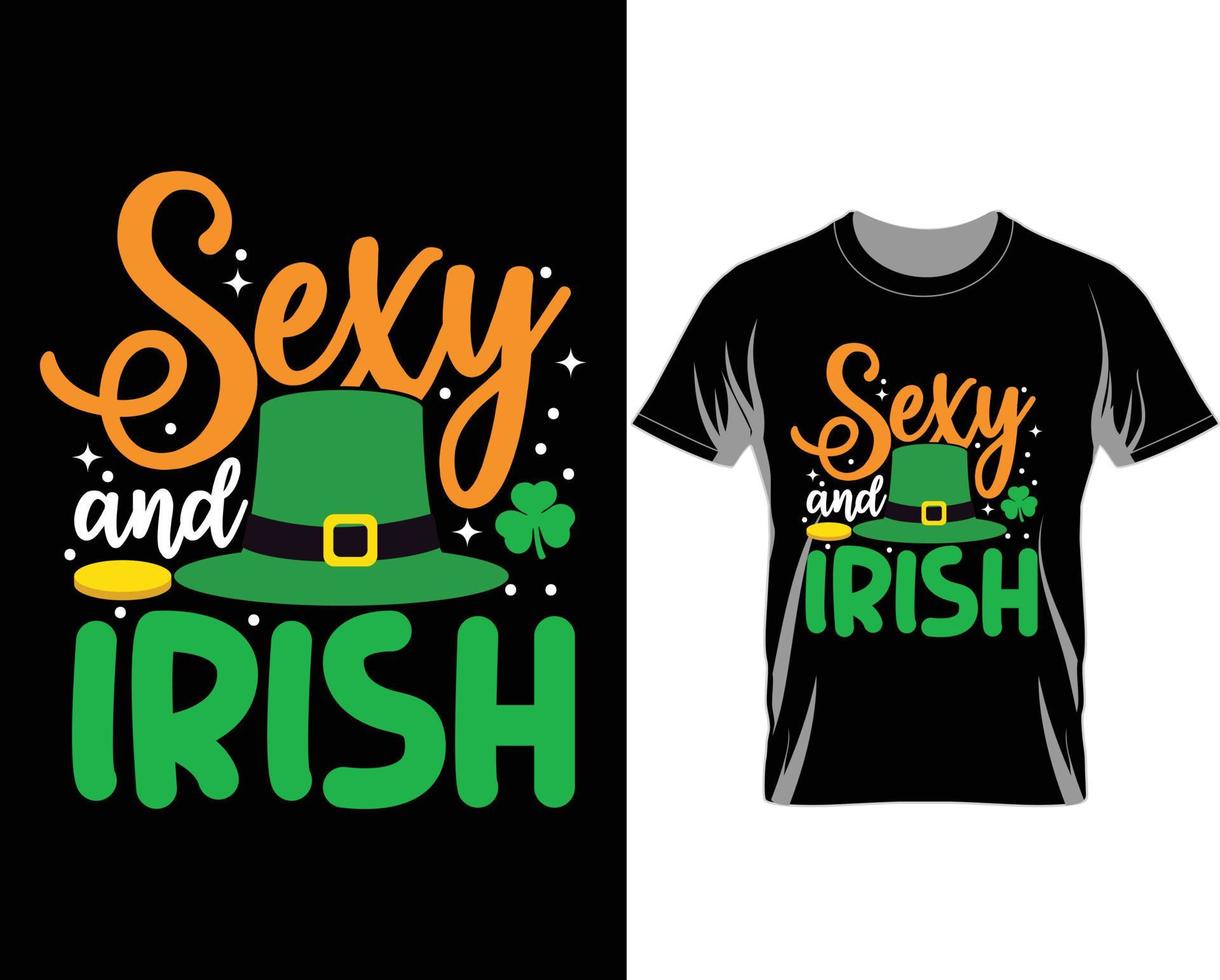 sexig och irländsk st Patricks dag t skjorta design vektor