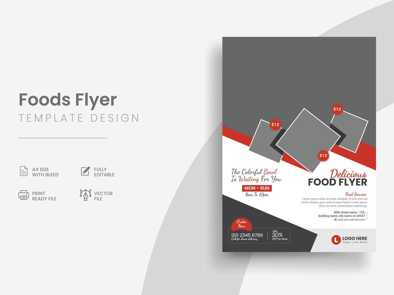 minimale Corporate Food Business Flyer Designvorlage. Band - 02 vektor