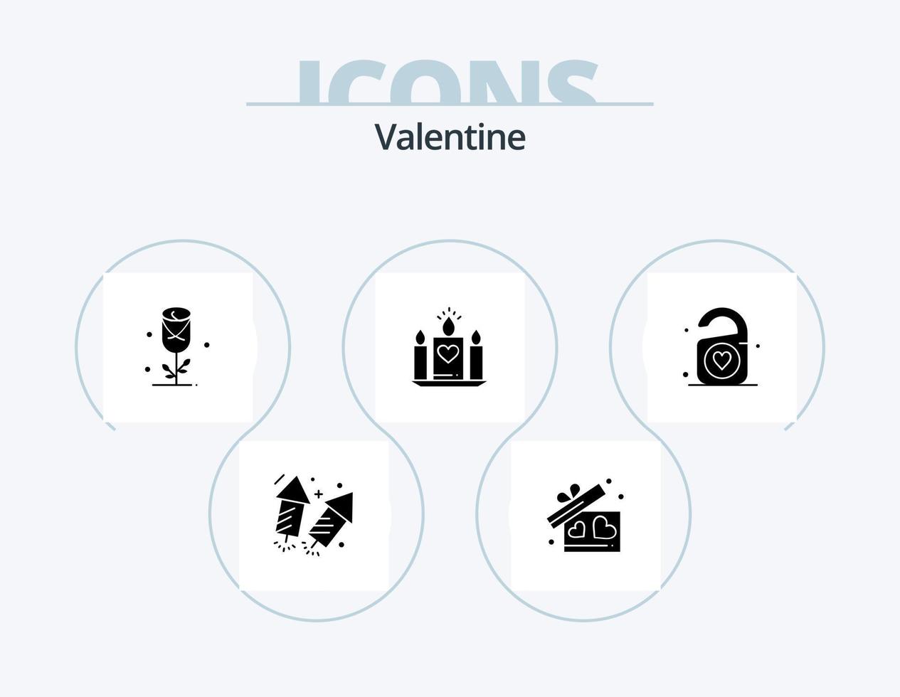 valentine glyf ikon packa 5 ikon design. kärlek. kärlek. gåva. dag. valentine vektor