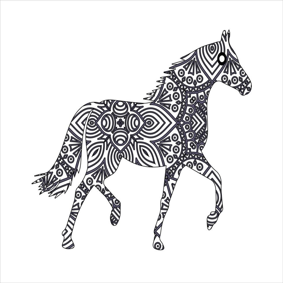 lama und pferd zum ausmalen von büchern, ausmalbildern, ausmalbildern und anderen designelementen.vektor vektor
