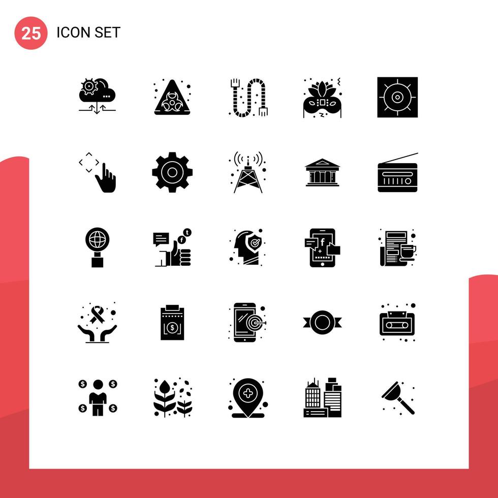 satz von 25 modernen ui-symbolen symbole zeichen für fingerzahnräder abflusssteuerung nacht editierbare vektordesignelemente vektor