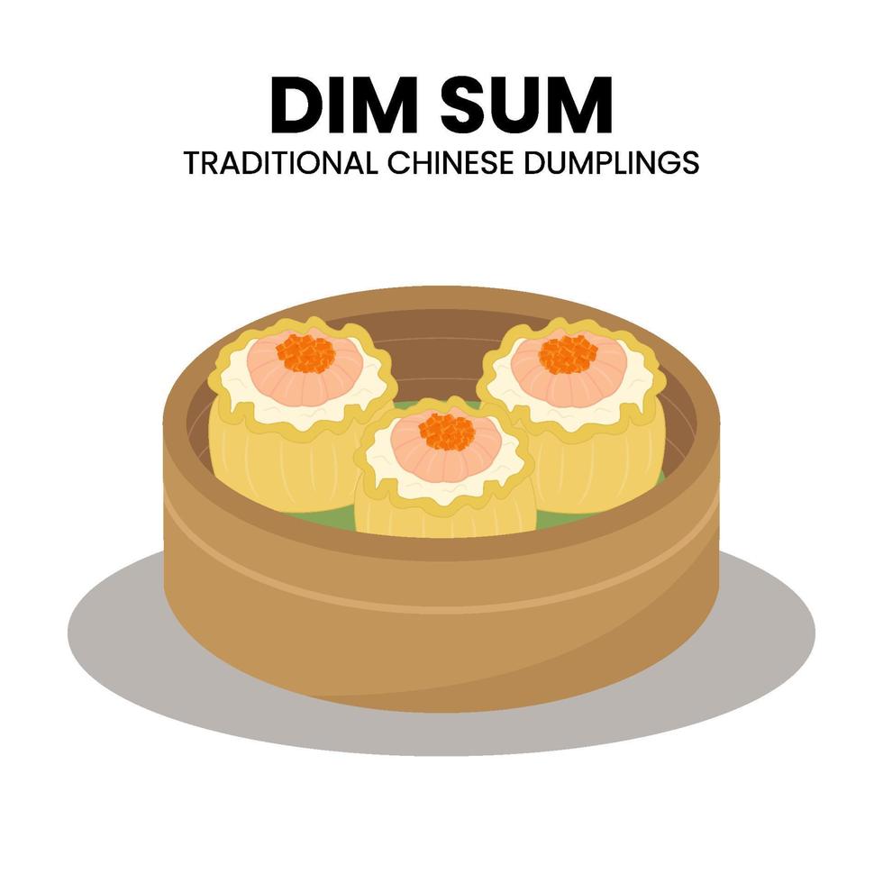 Dim Sum asiatische Lebensmittelvektorillustration vektor