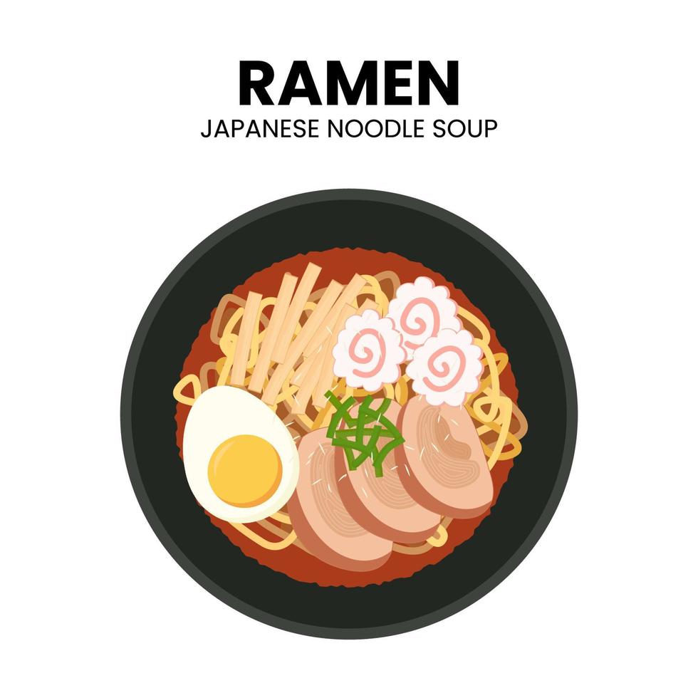 Ramen-Nudeln asiatische Lebensmittel-Vektor-Illustration vektor