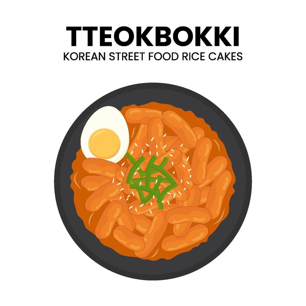 Tteokbokki asiatische Lebensmittelvektorillustration vektor