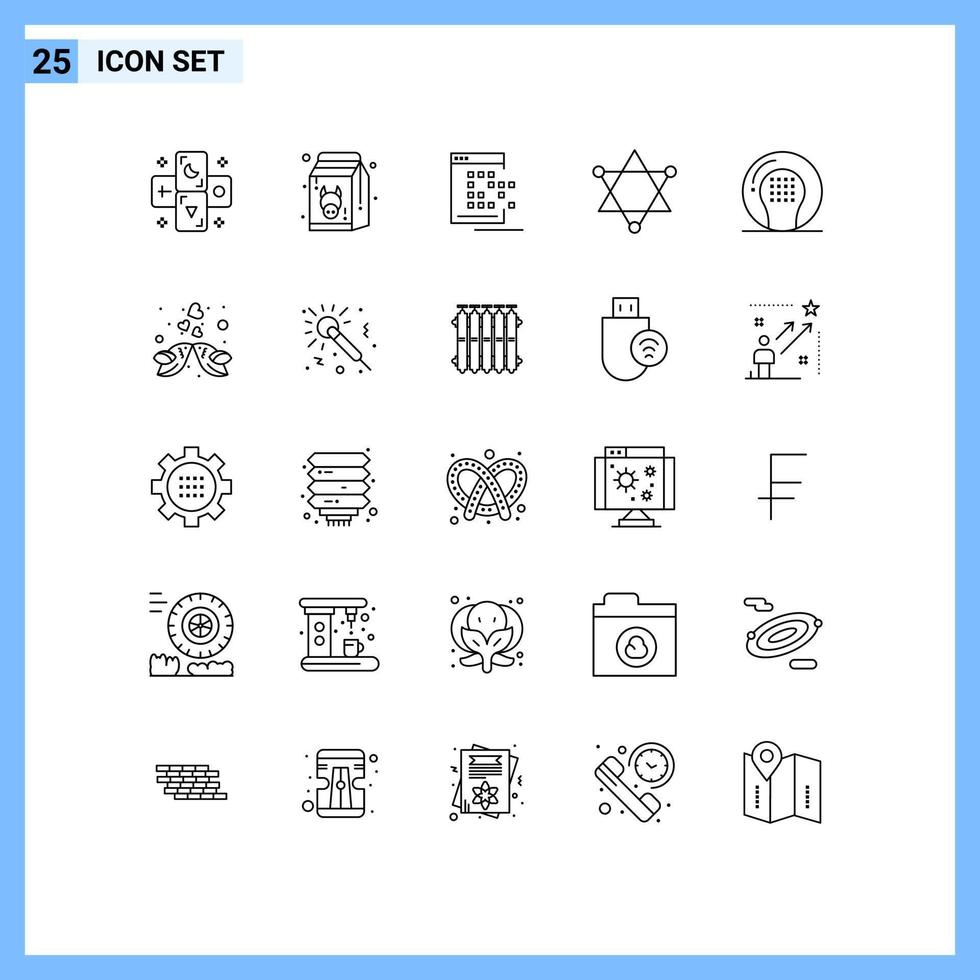 25 tematiska vektor rader och redigerbar symboler av aktiviteter vetenskap mjölk figur punkt redigerbar vektor design element