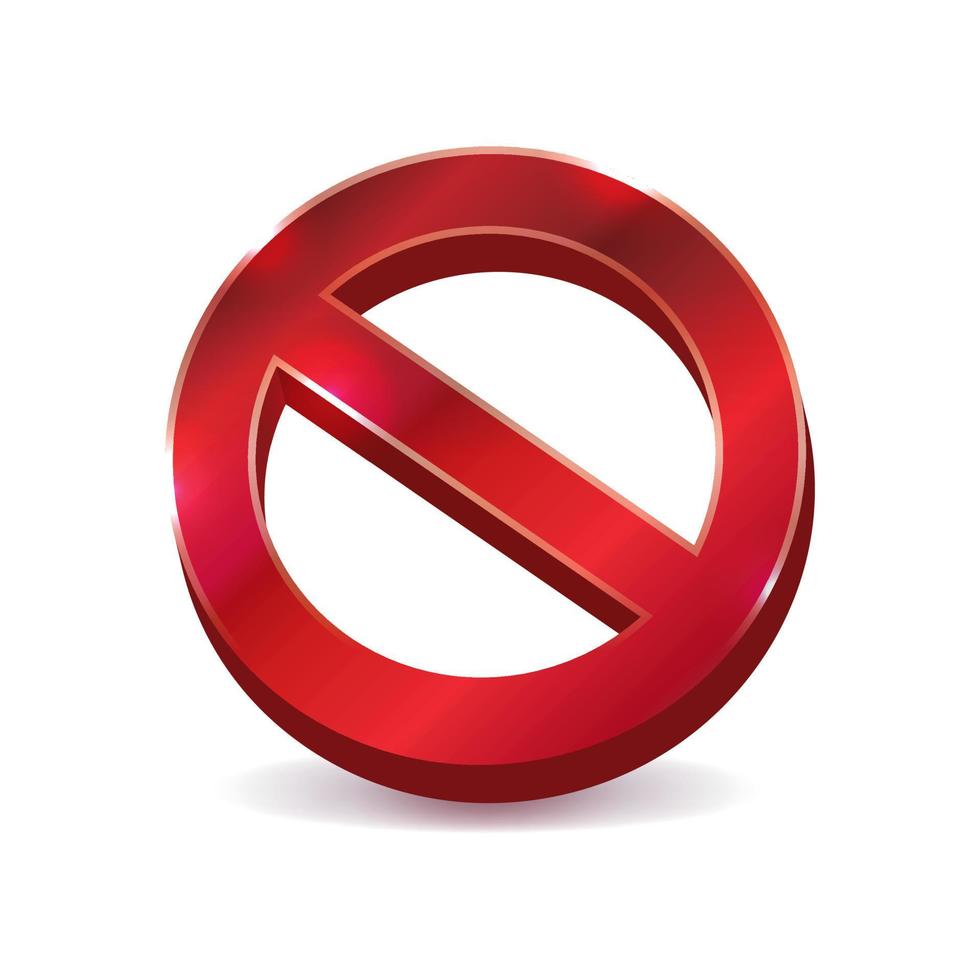 förbud Nej symbol 3d konst illustration ikon vektor