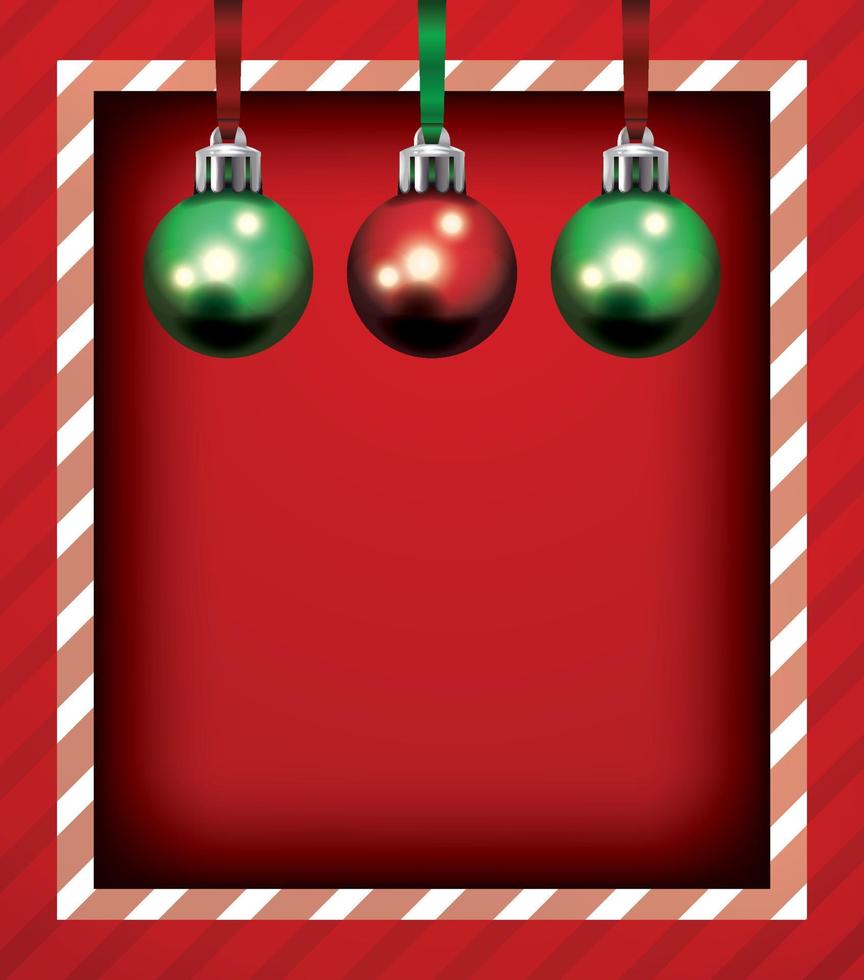 röd jul Semester ram och ornament bakgrund illustration vektor