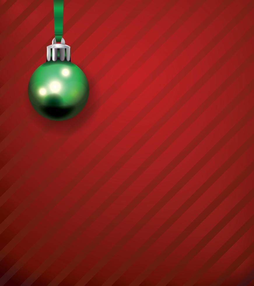 grön jul Semester prydnad på en röd mönster bakgrund illustration vektor