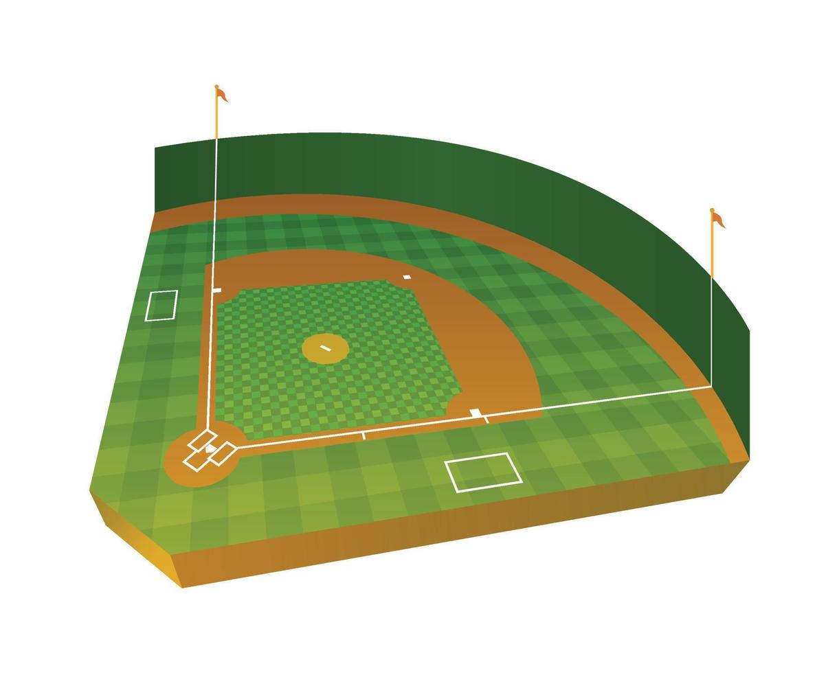 realistische baseballfeldillustration vektor