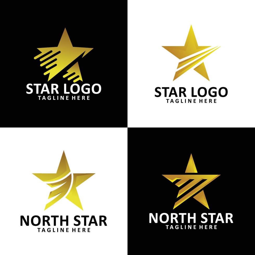 stjärna logotyp uppsättning ikon vektor design