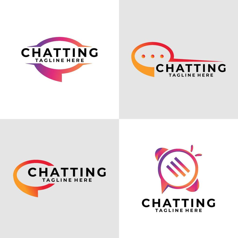 chattar logotyp uppsättning vektor design