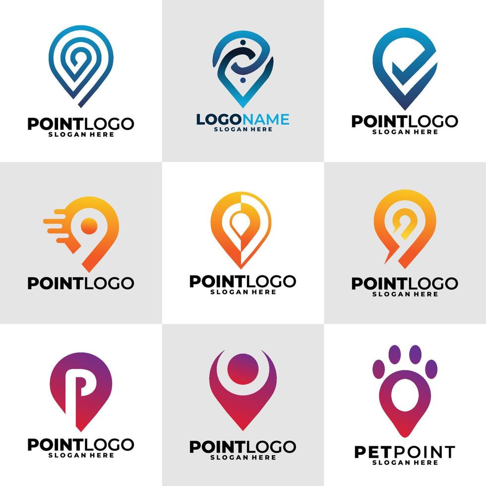 uppsättning av punkt logotyp design vektor