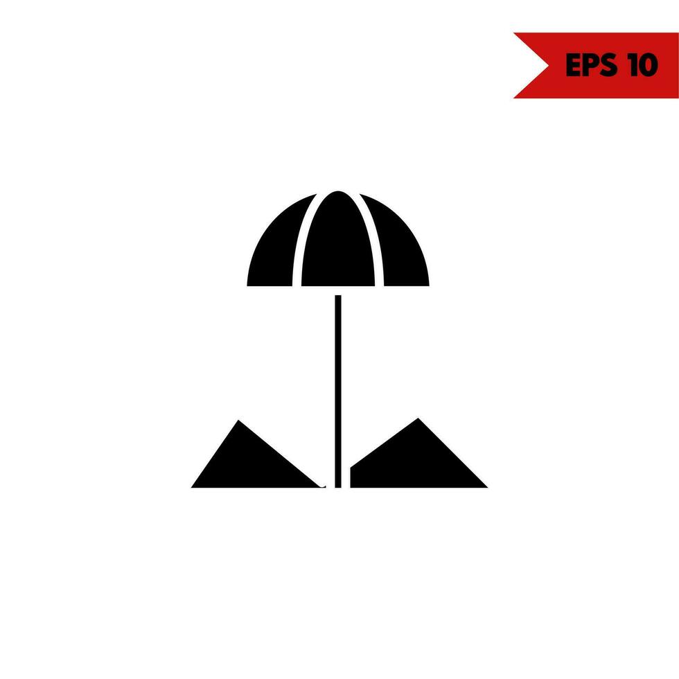 illustration av paraply glyf ikon vektor