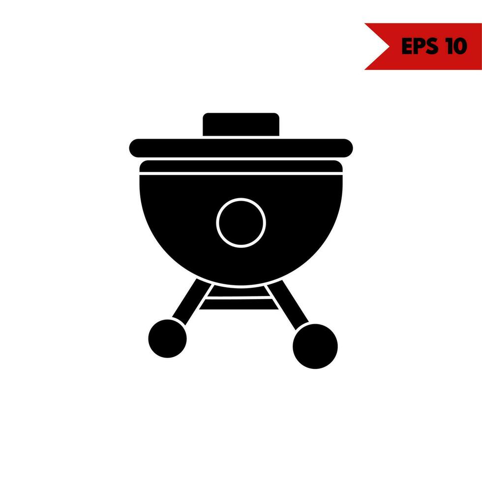 Illustration des Grill-Glyphen-Symbols vektor