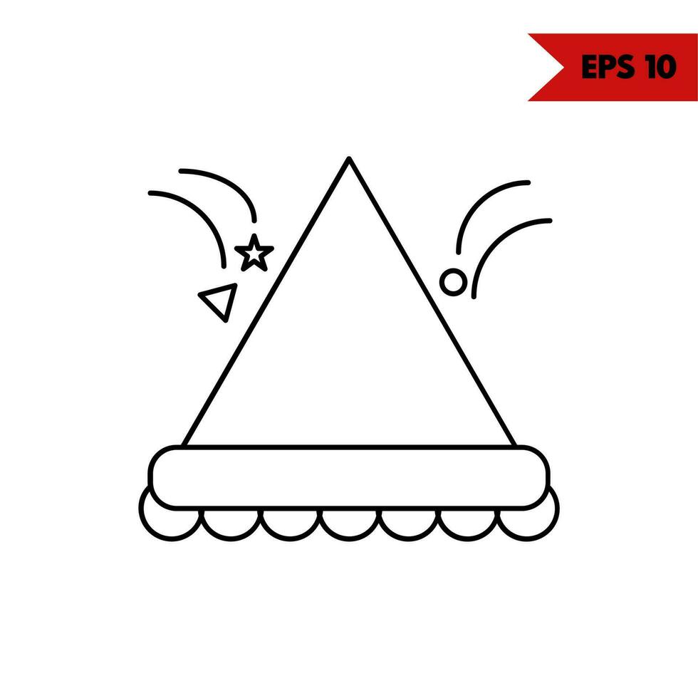 Illustration des Symbols für die Geburtstagshutlinie vektor