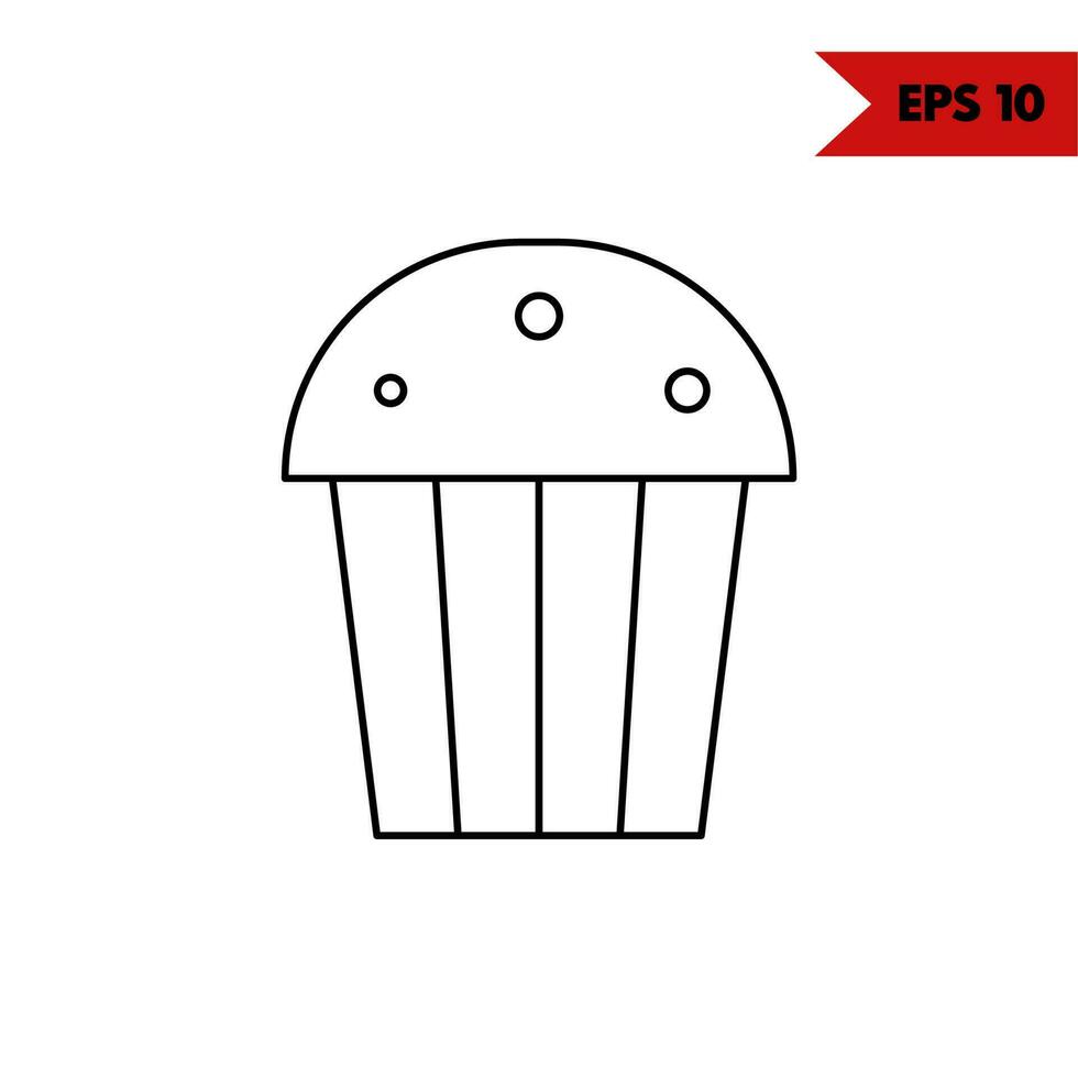 Illustration des Symbols für die Cupcake-Linie vektor