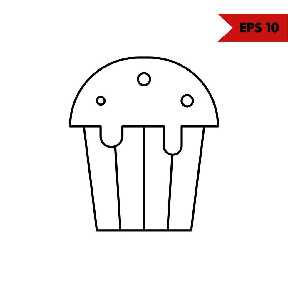 Illustration des Symbols für die Cupcake-Linie vektor