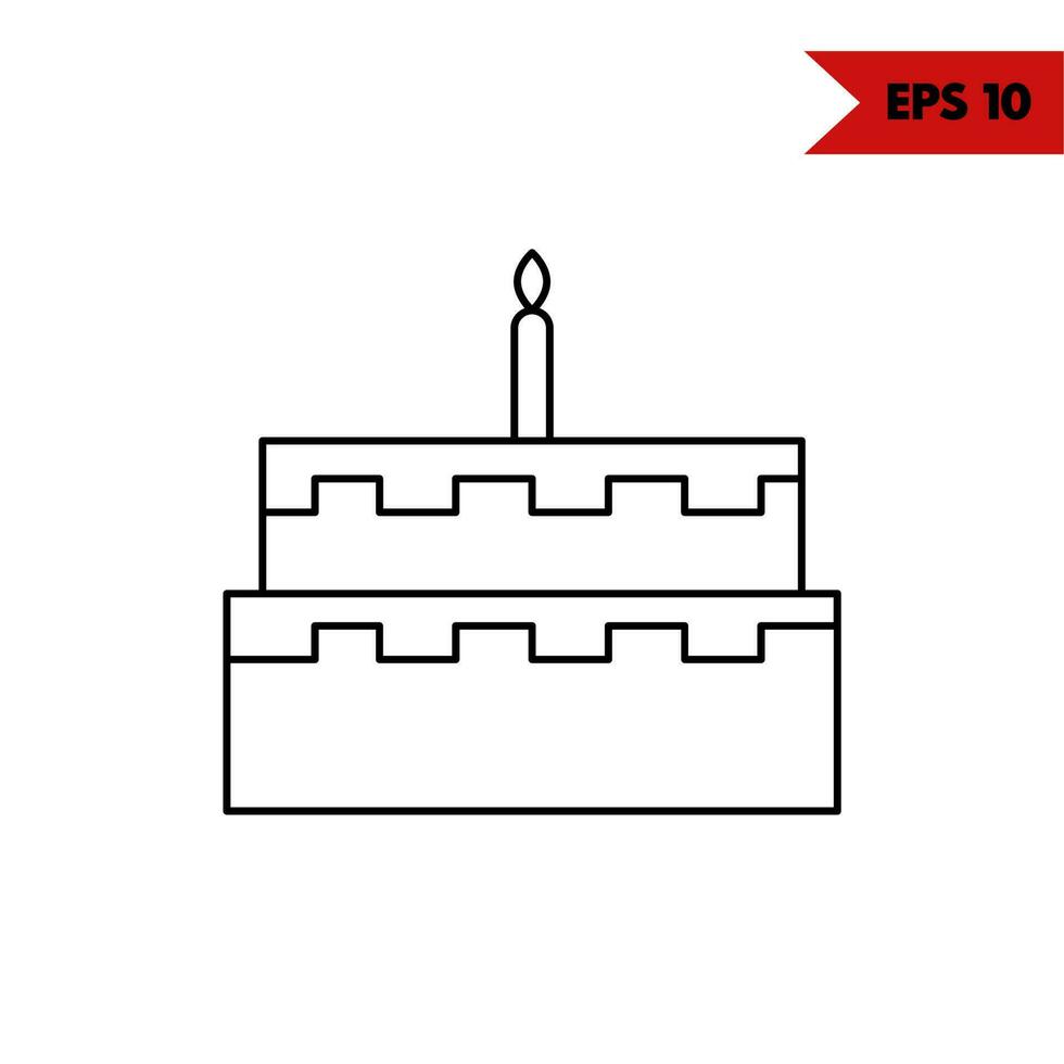 Illustration des Symbols für die Linie der Geburtstagstorte vektor
