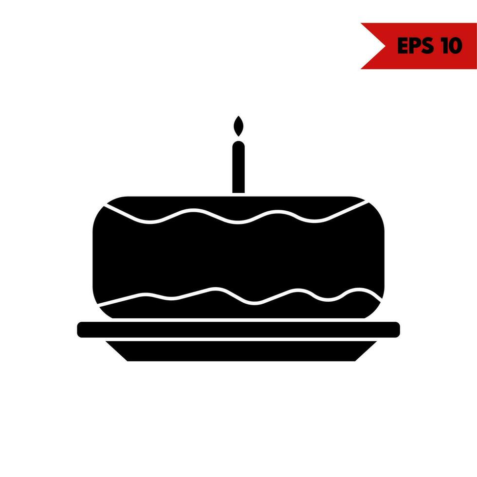 illustration av födelsedag kaka glyf ikon vektor