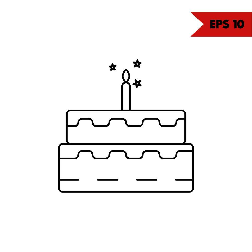 Illustration der Geburtstagstorte Symbol Leitung vektor