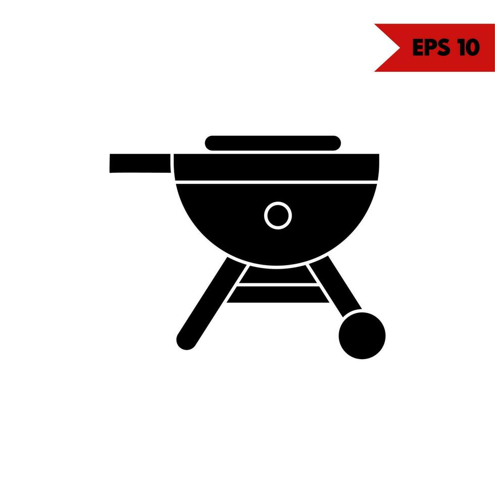 Illustration des Grill-Glyphen-Symbols vektor