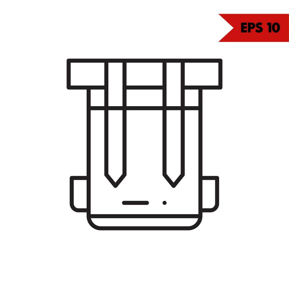 Illustration des Symbols für die Rucksacklinie vektor