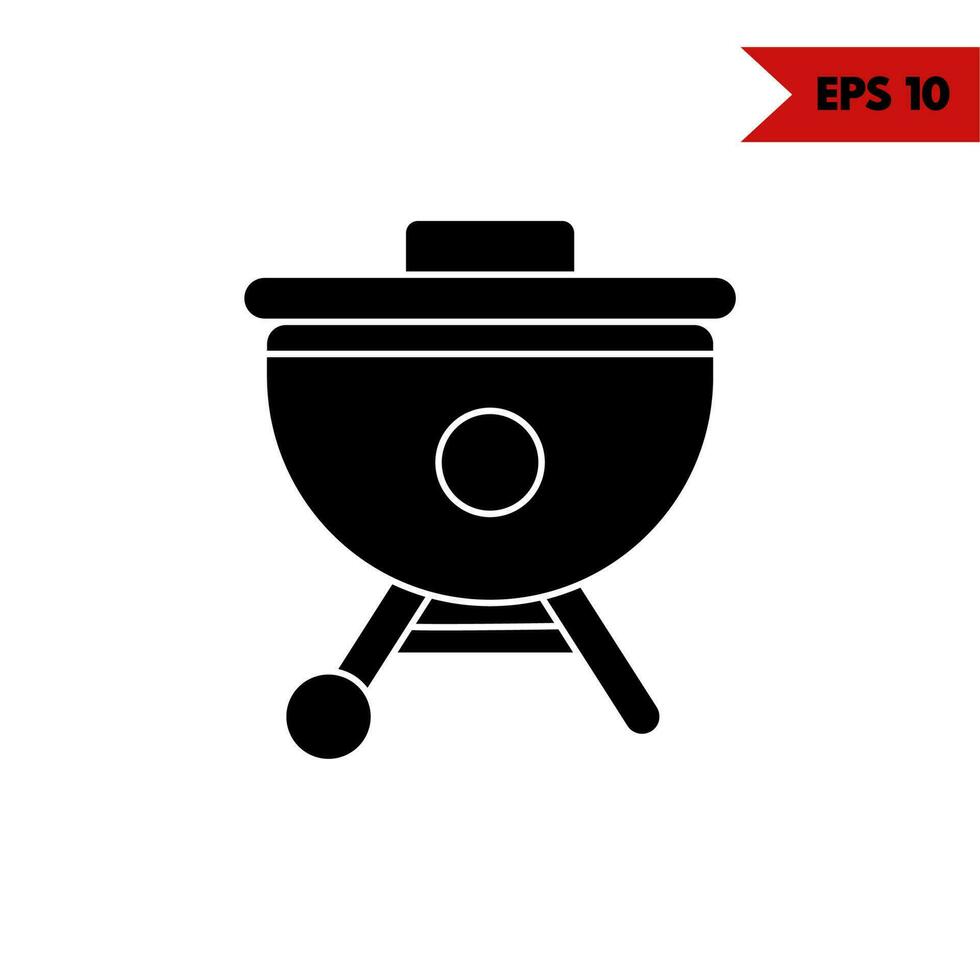 Illustration des Grill-Glyphen-Symbols vektor