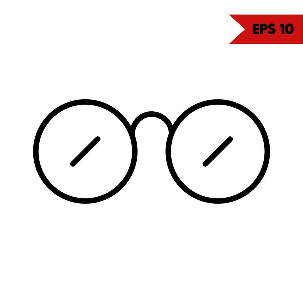 Illustration des Symbols für die Brillenlinie vektor