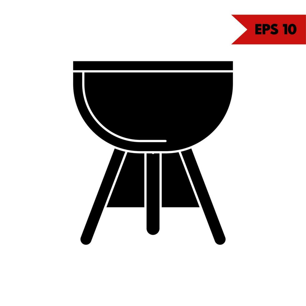 Illustration des Grill-Glyphen-Symbols vektor