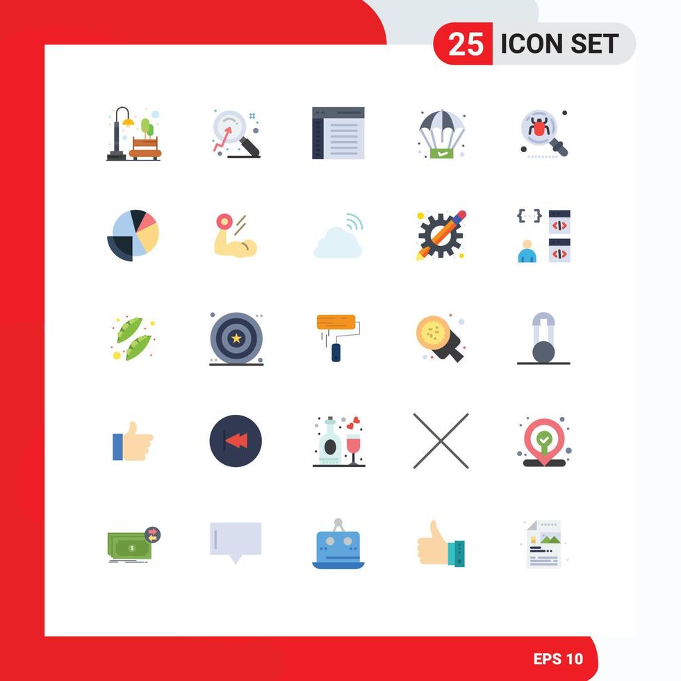uppsättning av 25 modern ui ikoner symboler tecken för antivirus bearbeta Sök kreativ gränssnitt redigerbar vektor design element