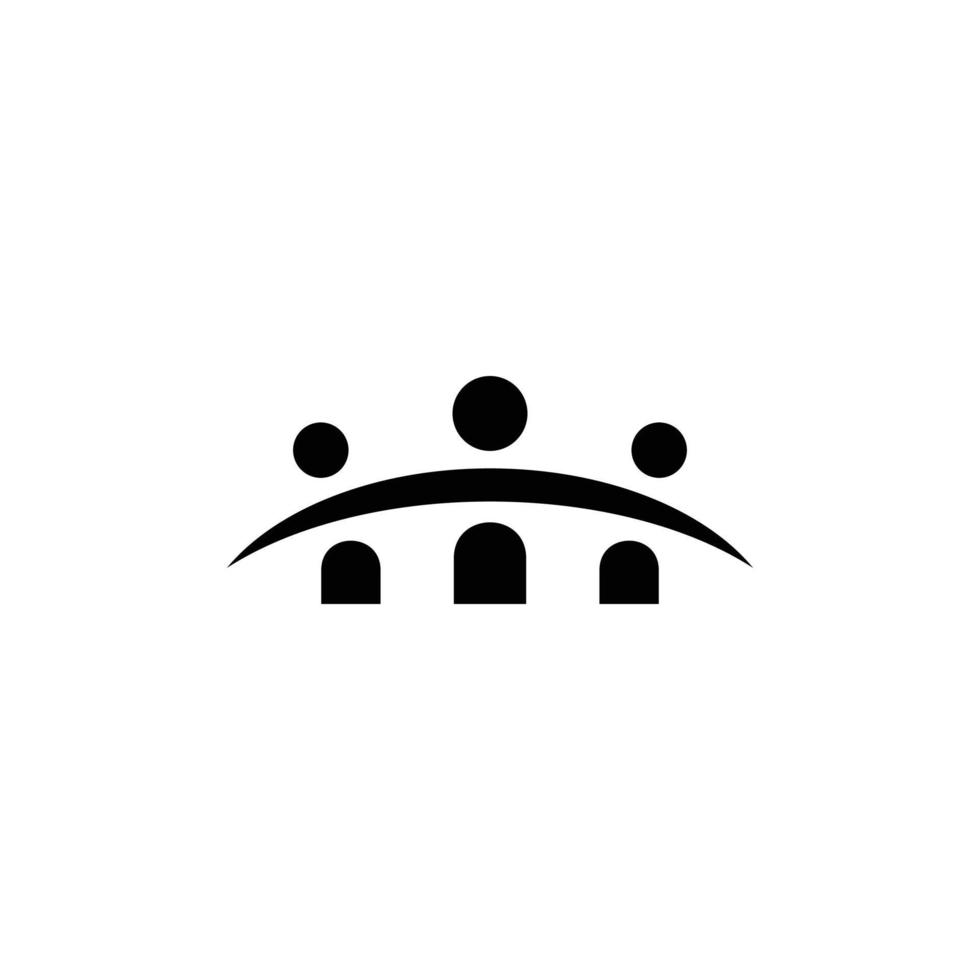 bro abstrakt logotyp form grupp av människor vektor