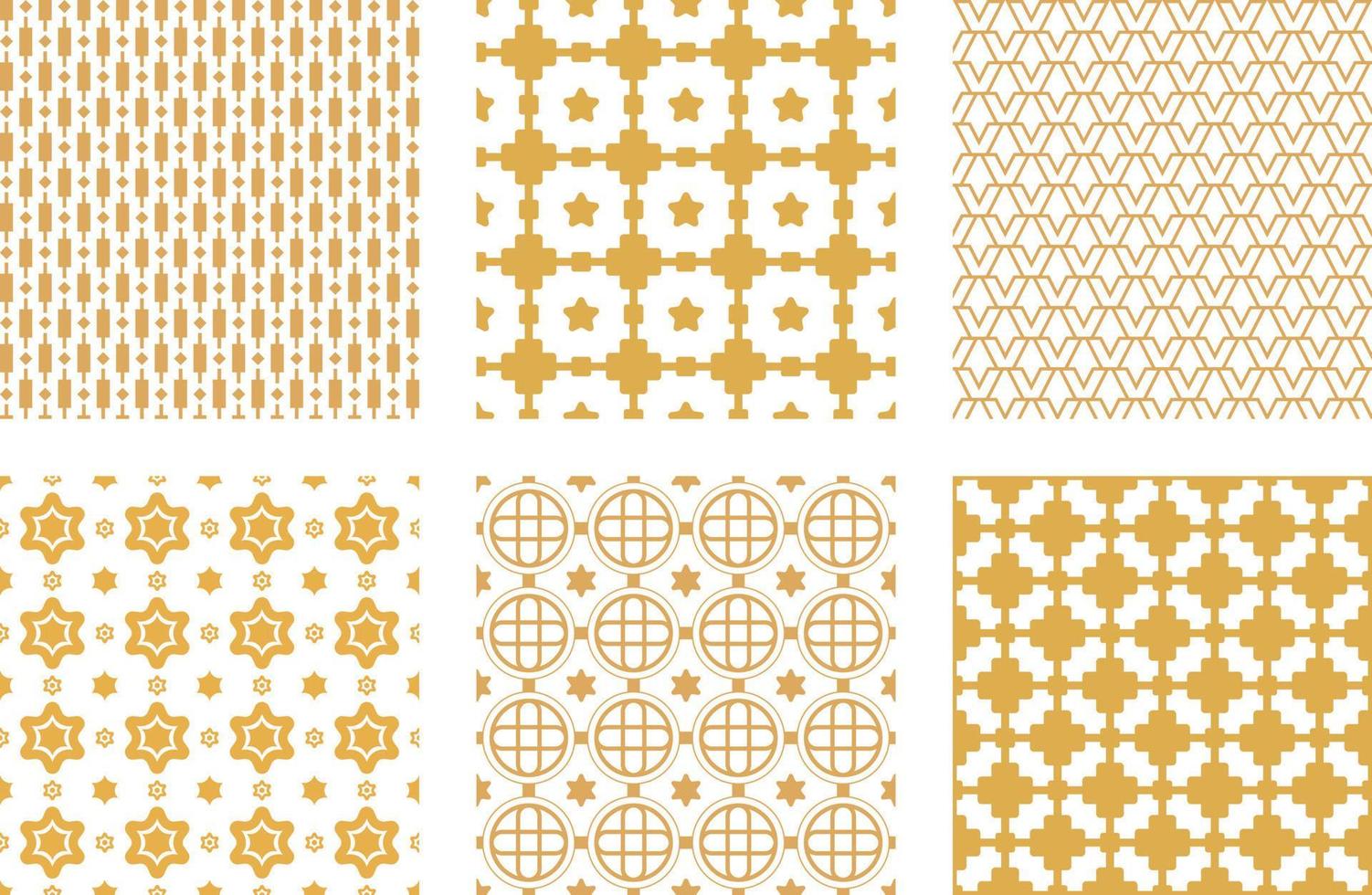 uppsättning av traditionell sömlös mönster design för interiör tyg mode företag vektor