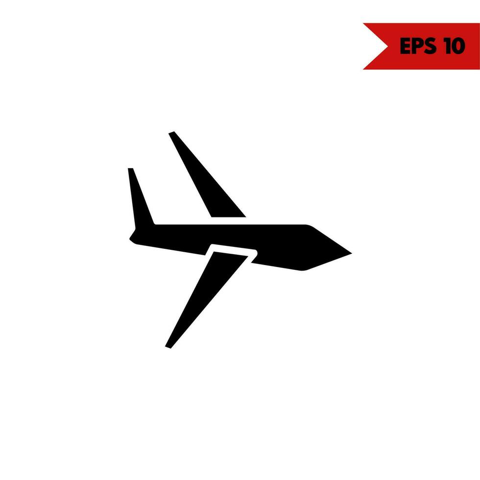 Illustration des Flugzeug-Glyphen-Symbols vektor