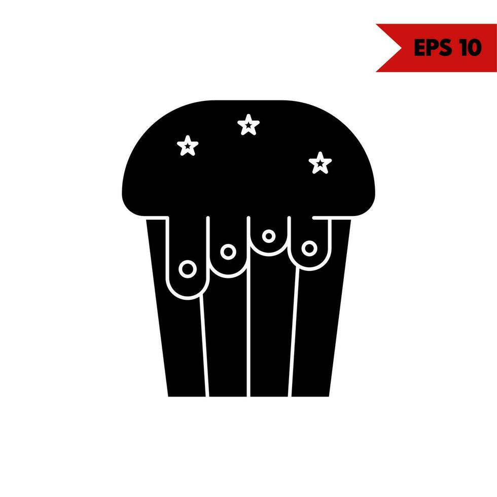 illustration av muffin glyf ikon vektor