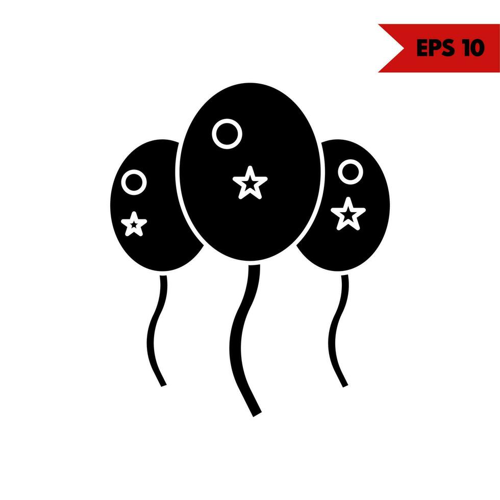 Illustration des Ballon-Glyphen-Symbols vektor