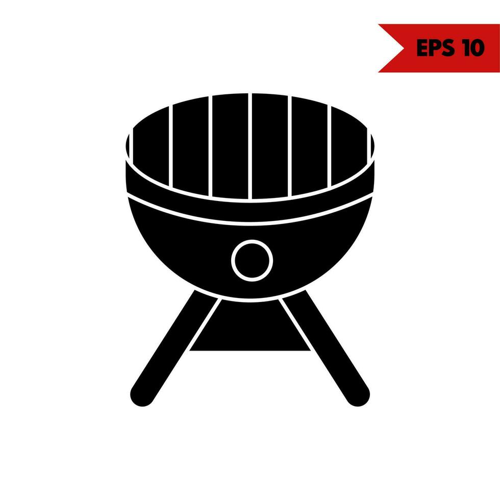 Illustration des Grill-Glyphen-Symbols vektor