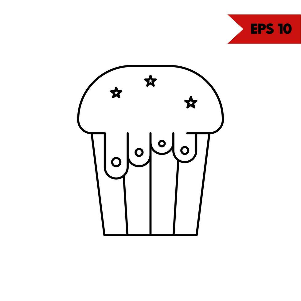 Illustration des Symbols für die Cupcake-Linie vektor