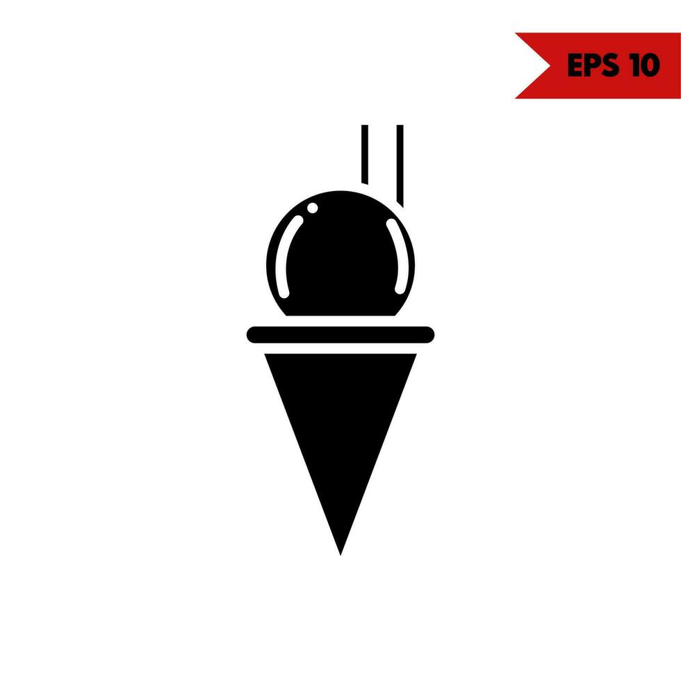 Illustration des Eiscreme-Glyphen-Symbols vektor