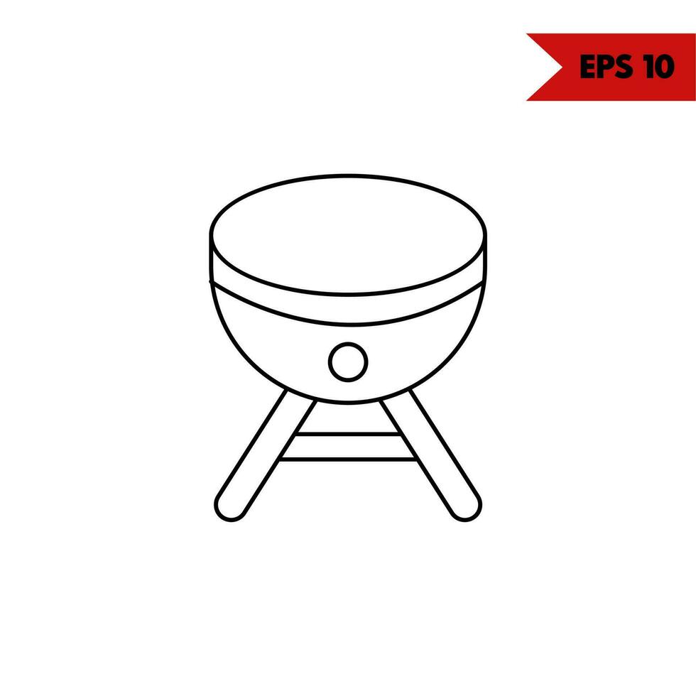 Illustration des Symbols für die Grilllinie vektor