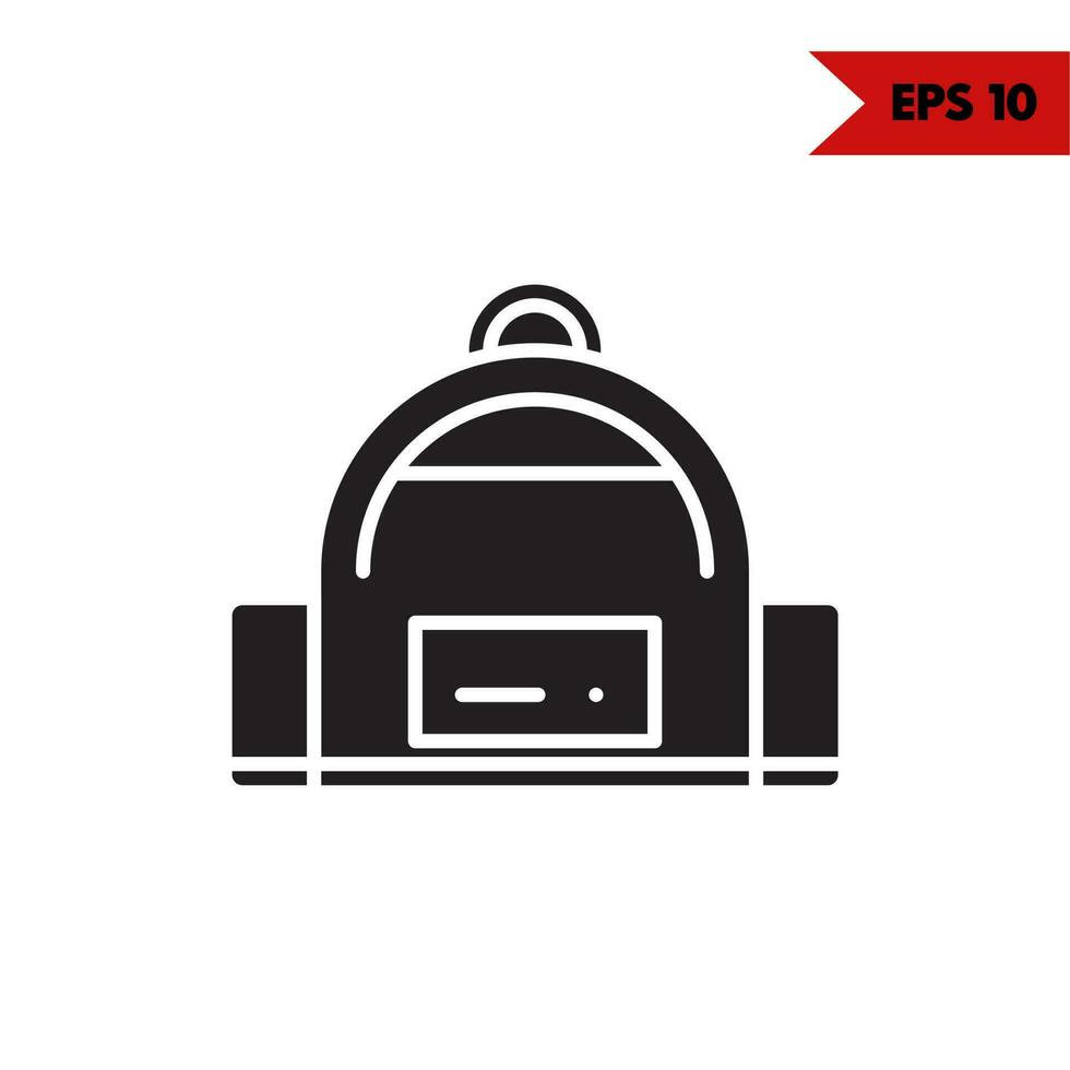 Illustration des Rucksack-Glyphen-Symbols vektor